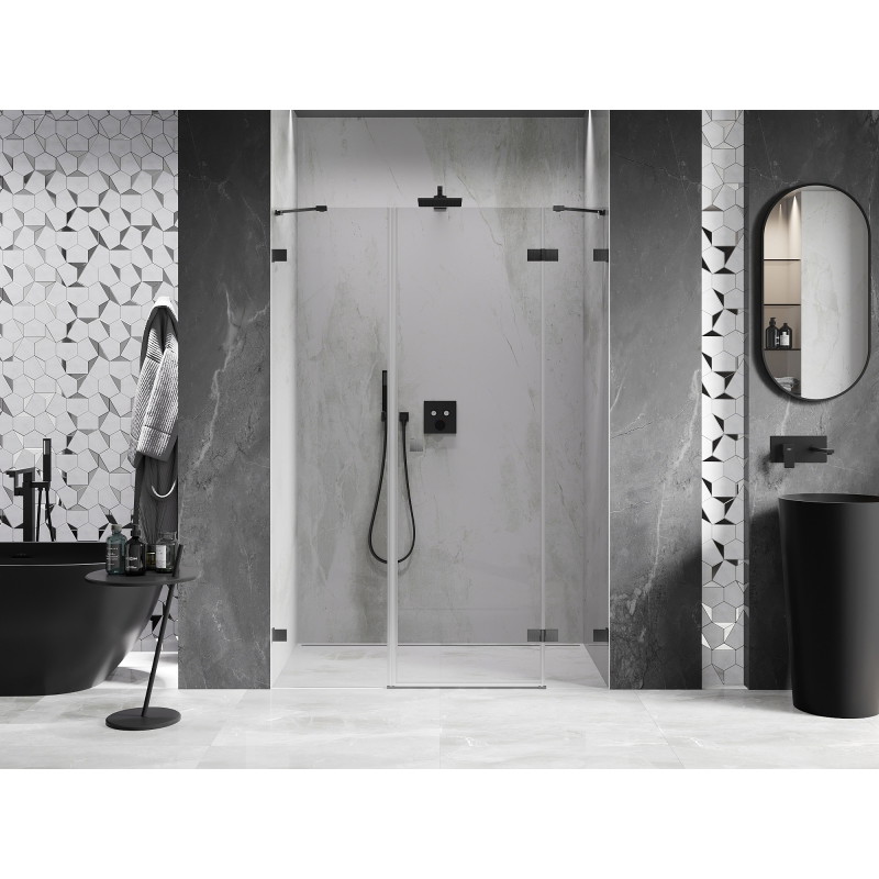 Mexen Lunar parema hinged dušiuks ala 150 cm, läbipaistev, harjatud hall hall - 834S-150-050-66-00-P
