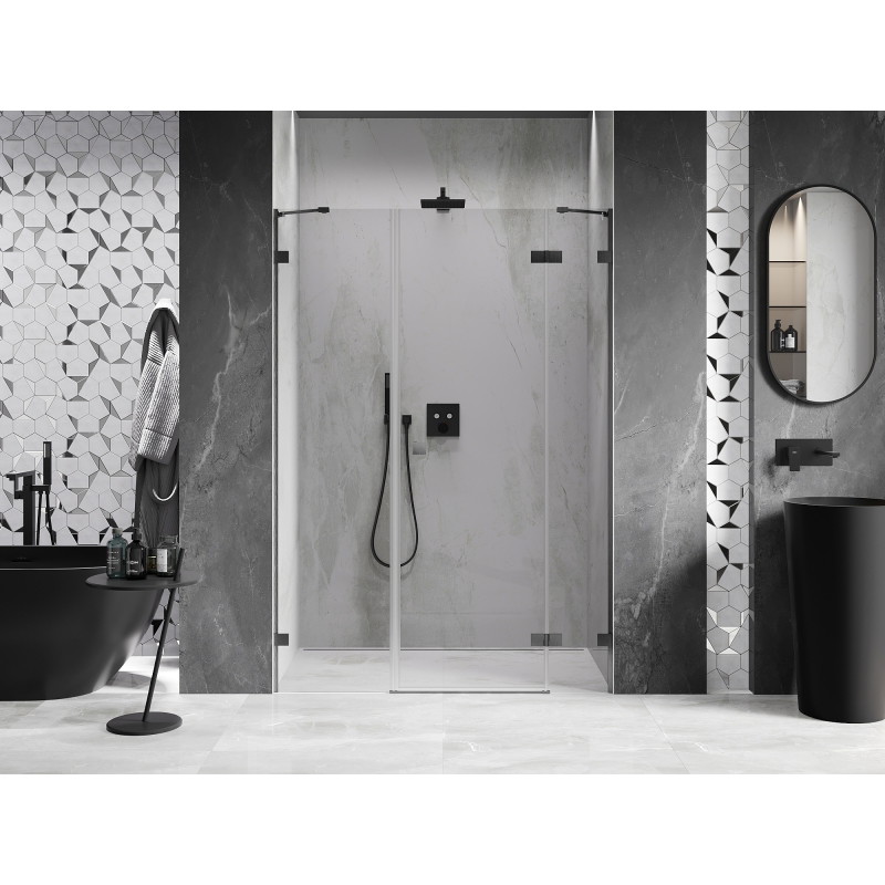 Mexen Lunar parema hinged dušiuks ala 150 cm, läbipaistev, harjatud hall hall - 834S-150-050-66-00-P