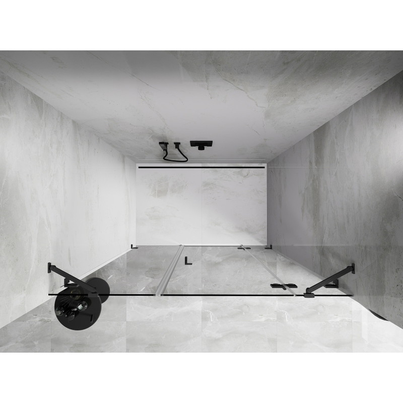 Mexen Lunar parema hinged dušiuks ala 150 cm, läbipaistev, harjatud hall hall - 834S-150-050-66-00-P
