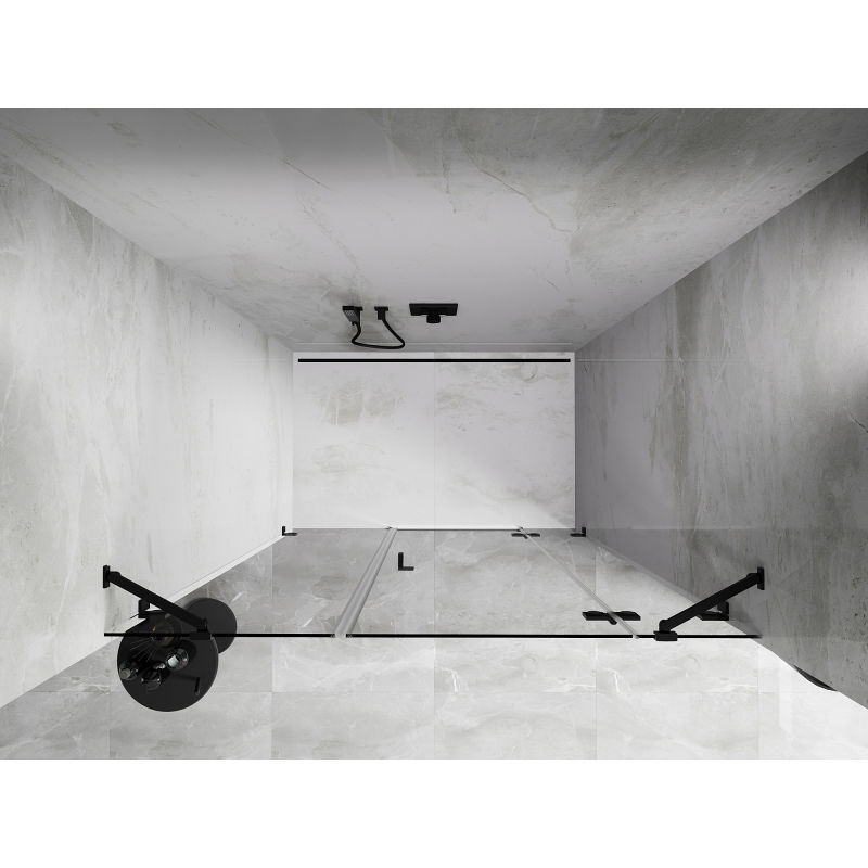 Mexen Lunar porte de douche pivotante droite 120 cm, transparent, noir - 834S-120-050-70-00-P