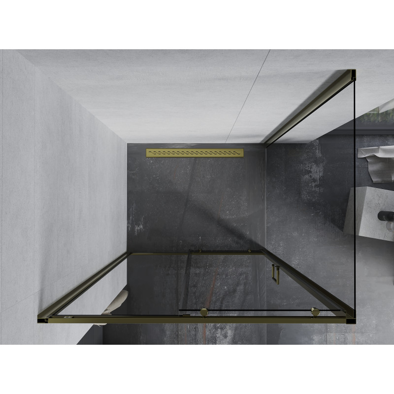 Mexen Apia drsna pršna kabina 115 x 90 cm, prozorna, zlata - 840-115-090-50-00