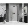 Mexen Lunar right hinged shower door 140 cm, transparent, black - 834S-140-050-70-00-P