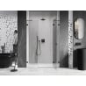 Mexen Lunar porte de douche battante droite 145 cm, transparent, noir - 834S-145-050-70-00-P