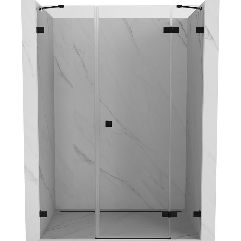Mexen Lunar Duschfalttür rechts 155 cm, transparent, schwarz - 834S-155-050-70-00-P
