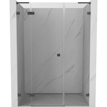 Mexen Lunar L drzwi prysznicowe uchylne lewe 135 cm, transparent, gun gray szczotkowany - 834SL-135-050-66-00-L