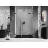 Mexen Lunar right-hinged shower door 160 cm, transparent, black - 834S-160-050-70-00-P