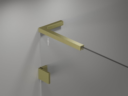 Mexen Lunar L mampara de bañera de 1 hoja 70 x 150 cm, transparente, dorado cepillado - 897L-070-000-55-00