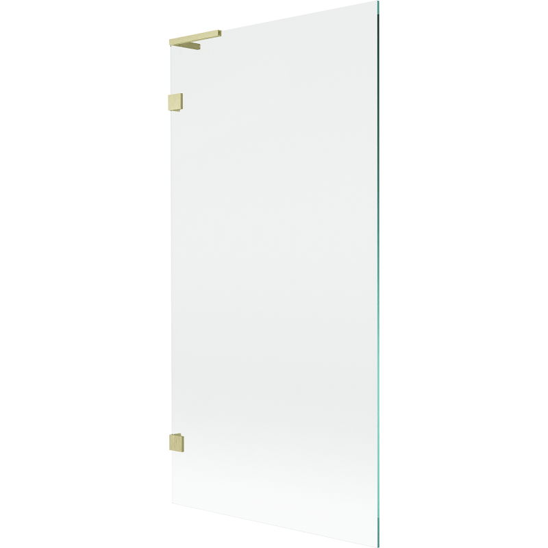 Mexen Lunar L Badewannenabtrennung 1-flügelig 90 x 150 cm, transparent, gold gebürstet - 897L-090-000-55-00