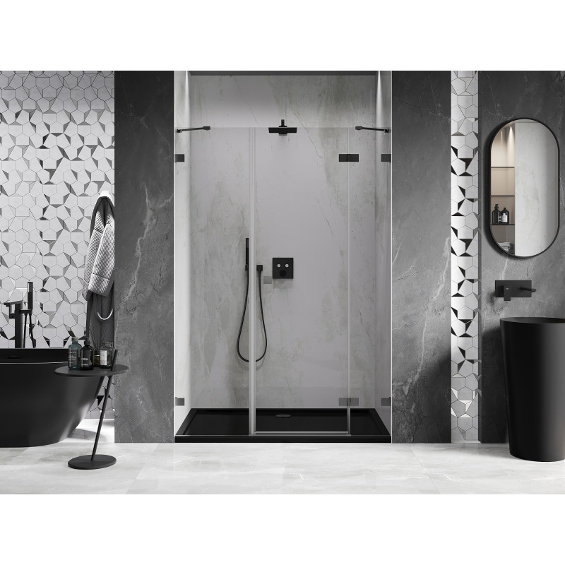 Mexen Lunar dušiukse paremale avanev 125 cm, läbipaistev, gun metal - 834S-125-050-95-00-P