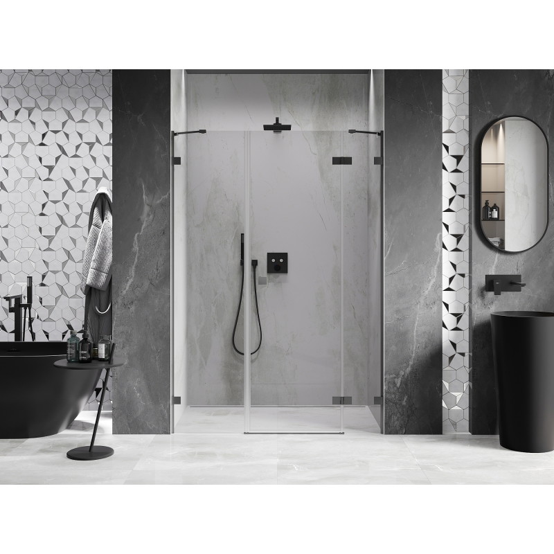 Mexen Lunar dušiukse paremale avanev 125 cm, läbipaistev, gun metal - 834S-125-050-95-00-P