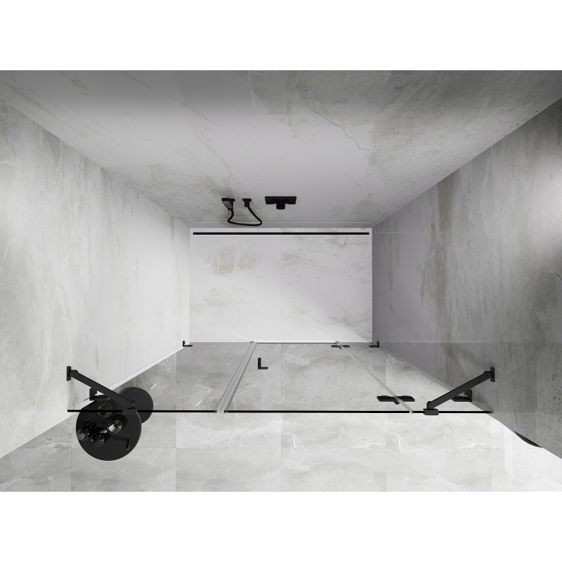 Mexen Lunar dušiukse paremale avanev 125 cm, läbipaistev, gun metal - 834S-125-050-95-00-P
