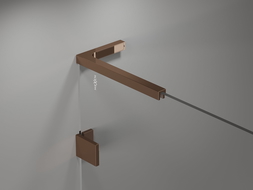 Mexen Lunar L paraván de baño de 1 hoja de 60 x 150 cm, transparente, oro rosa - 897L-060-000-60-00