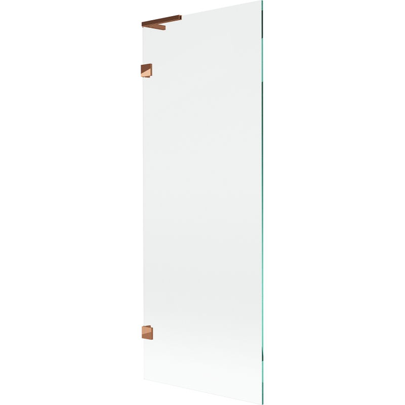 Mexen Lunar L paratia per vasca da bagno a 1 anta 70 x 150 cm, trasparente, oro rosa - 897L-070-000-60-00