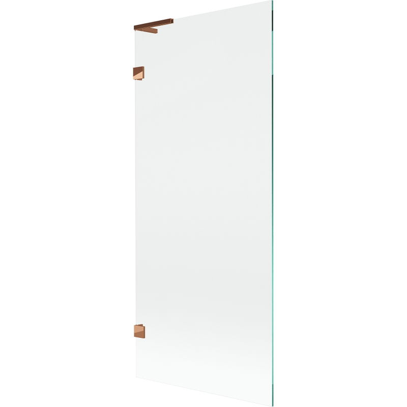 Mexen Lunar L Badewannenwand 1-flügelig 80 x 150 cm, transparent, Roségold - 897L-080-000-60-00