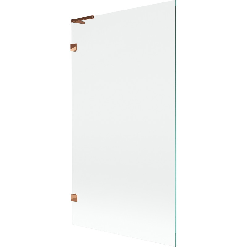 Mexen Lunar L pannello per vasca da bagno a un'anta 100 x 150 cm, trasparente, oro rosa - 897L-100-000-60-00