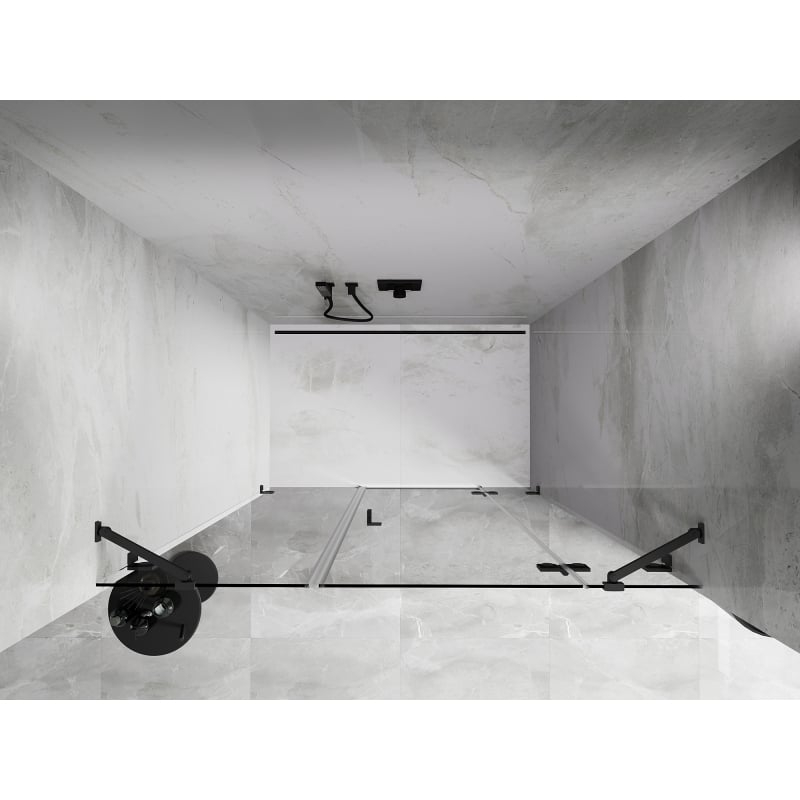 Mexen Lunar porte de douche battante droite 135 cm, transparent, métal gun - 834S-135-050-95-00-P