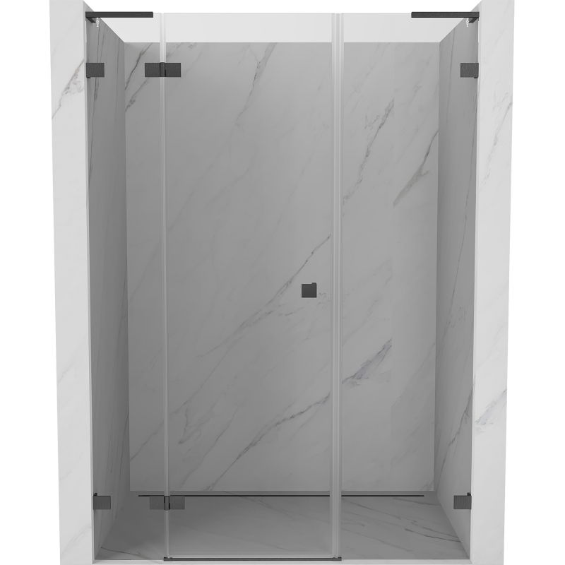 Mexen Lunar L Duschpendeltüren links 155 cm, transparent, gun gray gebürstet - 834SL-155-050-66-00-L