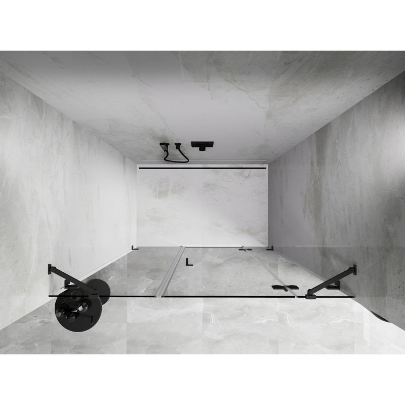 Mexen Lunar drzwi prysznicowe uchylne prawe 150 cm, transparent, gun metal - 834S-150-050-95-00-P