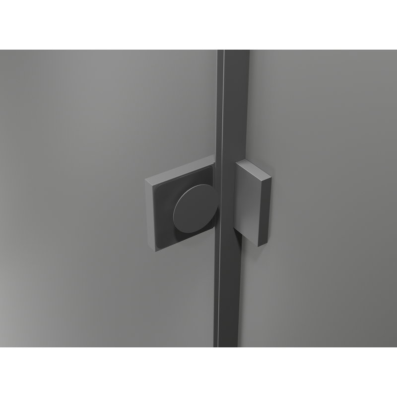 Mexen Lunar desna nihajna pršna vrata 155 cm, prozorna, pištolno kovinska - 834S-155-050-95-00-P