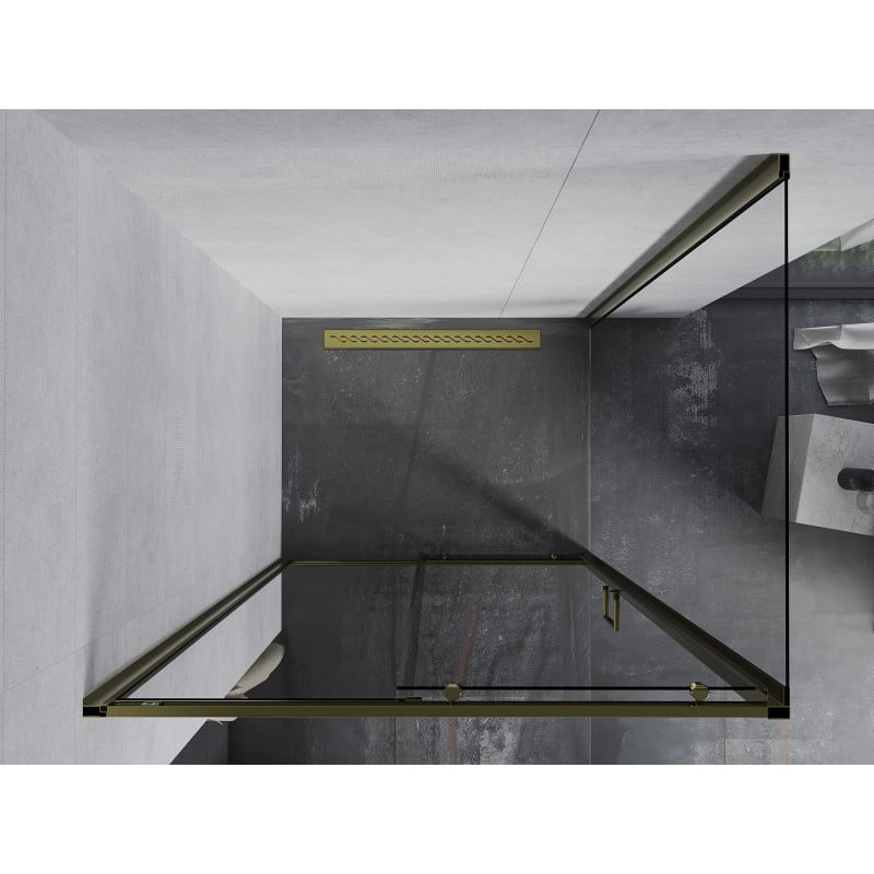 Mexen Apia Duschkabine verschiebbar 125 x 70 cm, transparent, gold - 840-125-070-50-00