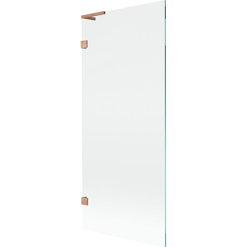 Mexen Lunar L Badewannenabtrennung 1-flügelig 80 x 150 cm, transparent, gebürstetes Kupfer - 897L-080-000-65-00