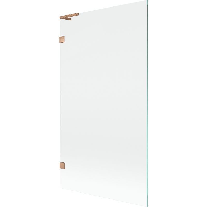 Mexen Lunar L Badewannenabtrennung 1-flügelig 100 x 150 cm, transparent, gebürstetes Kupfer - 897L-100-000-65-00