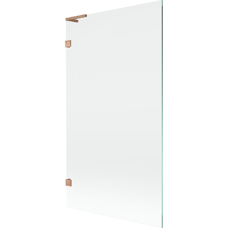 Mexen Lunar L paroi de baignoire à 1 panneau 100 x 150 cm, transparent, cuivre brossé - 897L-100-000-65-00