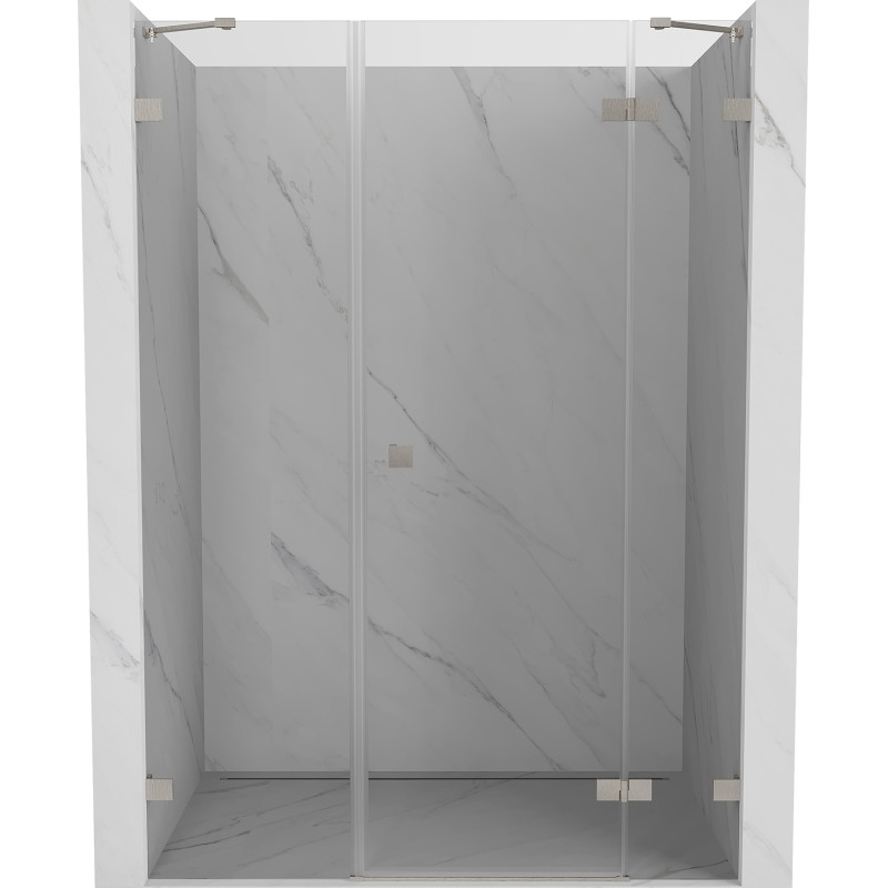 Mexen Lunar paremad hinged duššuks, 120 cm, läbipaistev, harjatud nikkel - 834S-120-050-97-00-P