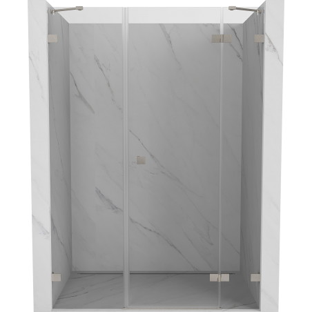 Mexen Lunar paremad hinged duššuks, 120 cm, läbipaistev, harjatud nikkel - 834S-120-050-97-00-P
