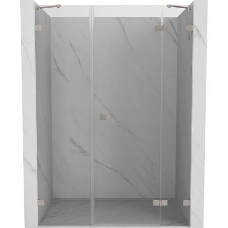Mexen Lunar drzwi prysznicowe uchylne prawe 145 cm, transparent, nikiel szczotkowany - 834S-145-050-97-00-P