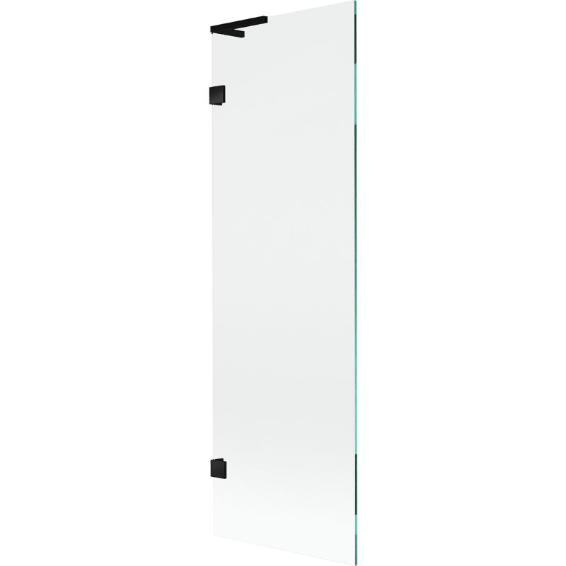 Mexen Lunar L badwand enkelvleugelig 60 x 150 cm, transparant, zwart - 897L-060-000-70-00