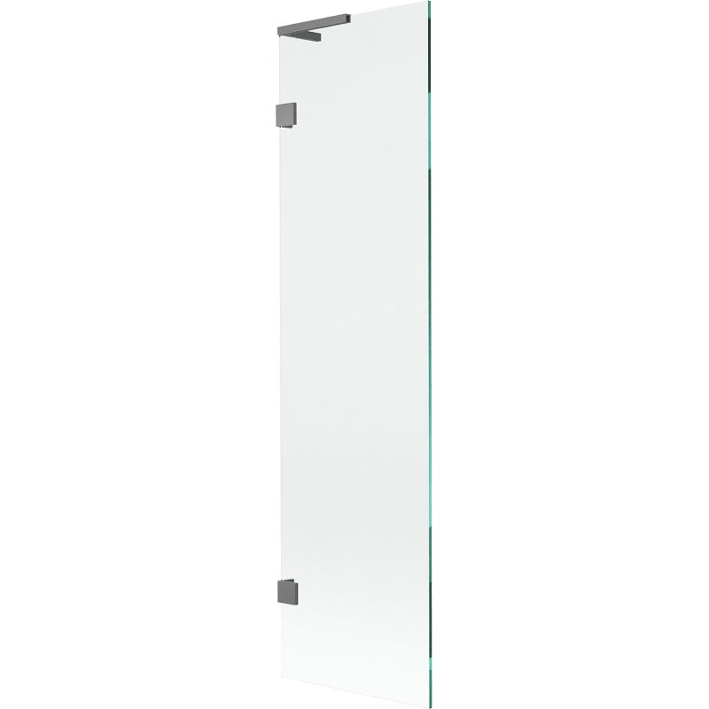 Mexen Lunar L Biddene-Duschschierm, 1-flillech, 50 x 150 cm, transparent, Gun Metal - 897L-050-000-95-00