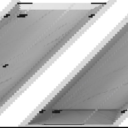 Mexen Lunar L douchedeur zwaaiend links 140 cm, transparant, zwart - 834SL-140-050-70-00-L