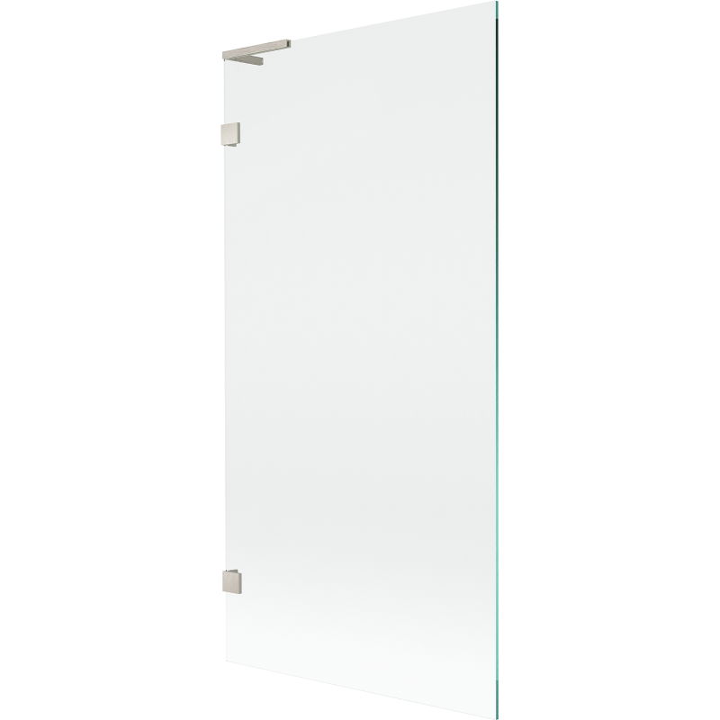 Mexen Lunar L badwand éénzijdig 90 x 150 cm, transparant, geborsteld nikkel - 897L-090-000-97-00