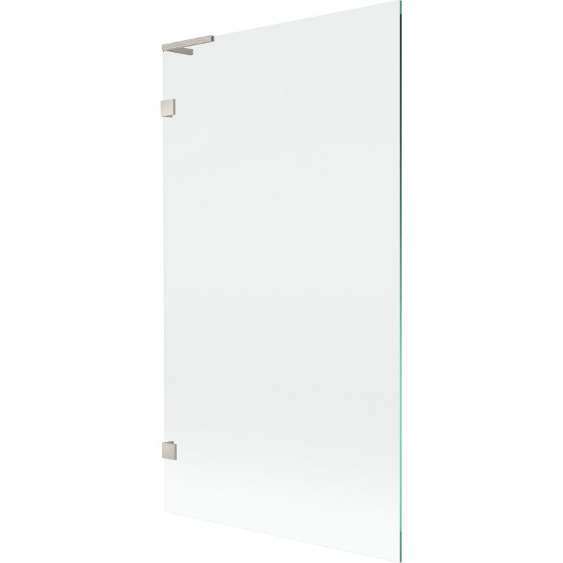 Mexen Lunar L Duschabtrennung für die Badewanne, 1-flügelig 100 x 150 cm, transparent, gebürstetes Nickel - 897L-100-000-97-00