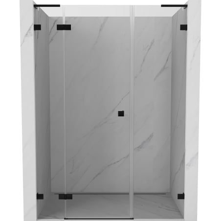 Mexen Lunar L left hinged shower door 155 cm, transparent, black - 834SL-155-050-70-00-L