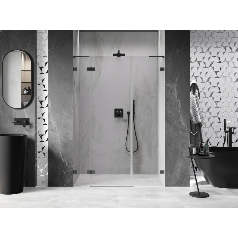 Mexen Lunar L dušiuksed avatav vasak 120 cm, läbipaistev, gun metal - 834SL-120-050-95-00-L