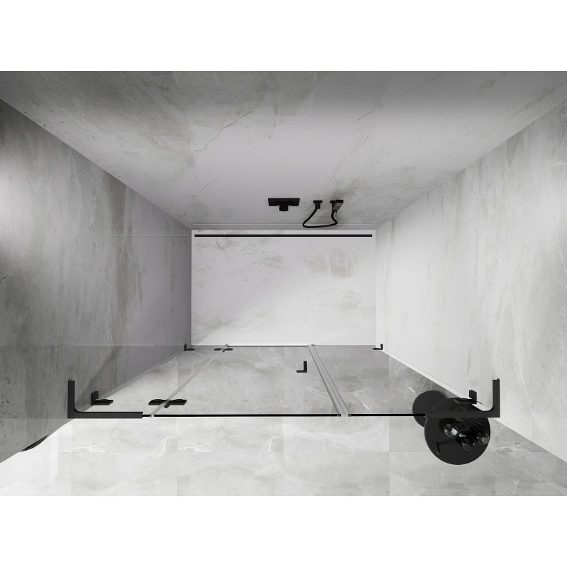 Mexen Lunar L dušiuksed vasak, 130 cm, läbipaistev, gunmetal - 834SL-130-050-95-00-L