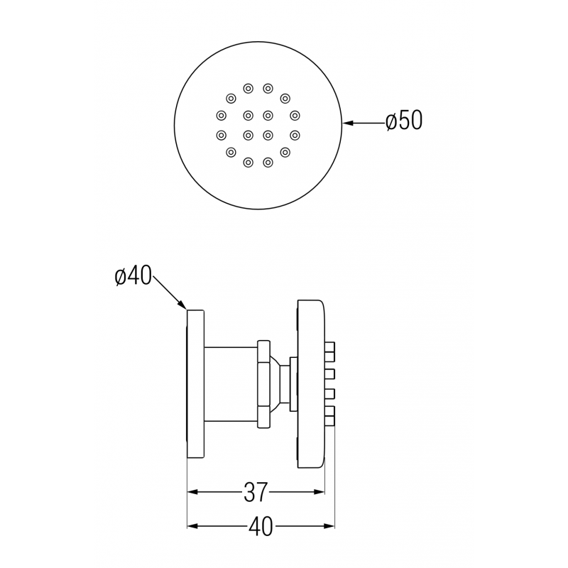 Mexen surface-mounted side nozzle, graphite - 79361-66