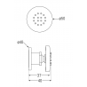 Mexen ugello laterale a muro, gun gray spazzolato - 79361-66