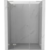 Mexen Lunar L left hinged shower door 125 cm, transparent, brushed nickel - 834SL-125-050-97-00-L