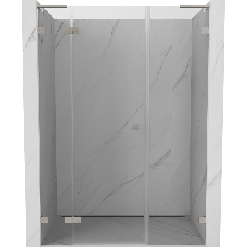 Mexen Lunar L dušiuks vasakule 135 cm, läbipaistev, harjatud nikkel - 834SL-135-050-97-00-L