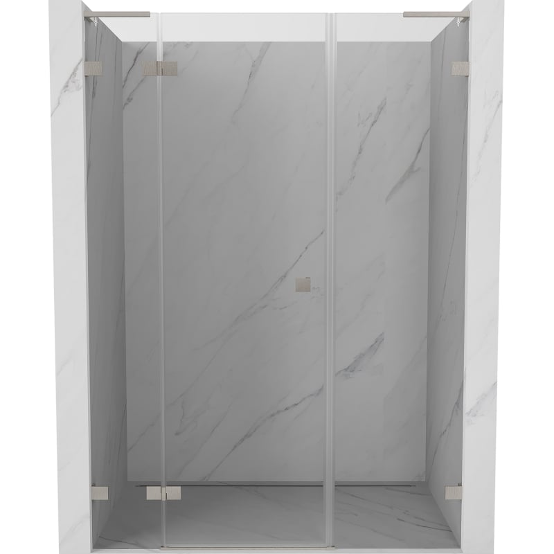 Mexen Lunar L drzwi prysznicowe uchylne lewe 140 cm, transparent, nikiel szczotkowany - 834SL-140-050-97-00-L