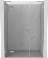 Mexen Lunar L lijeva preklopna vrata za tuš 150 cm, prozirna, brušeni nikal - 834SL-150-050-97-00-L