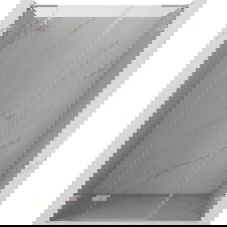 Mexen Lunar L Duschabtrennung, schwenkbare Tür links 155 cm, transparent, gebürsteter Nickel - 834SL-155-050-97-00-L