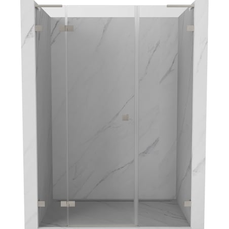 Mexen Lunar L Left Hinged Shower Door 155 cm, Transparent, Brushed Nickel - 834SL-155-050-97-00-L