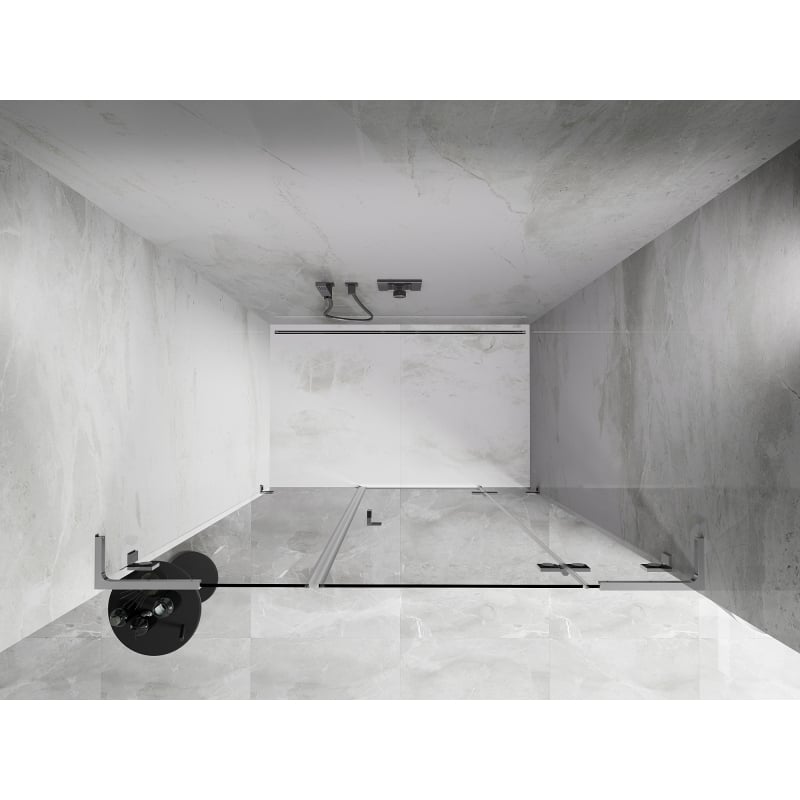Mexen Lunar L paremad dušiuksed, parempoolsed 135 cm, läbipaistev, kroom - 834SL-135-050-01-00-P