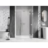 Mexen Lunar L porte de douche pivotante droite 135 cm, transparent, blanc - 834SL-135-050-20-00-P