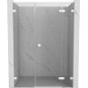 Mexen Lunar L dušinurga parempoolsed hingedega uksed 155 cm, läbipaistev, valge - 834SL-155-050-20-00-P