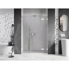 Mexen Lunar L dušinurga parempoolsed hingedega uksed 155 cm, läbipaistev, valge - 834SL-155-050-20-00-P